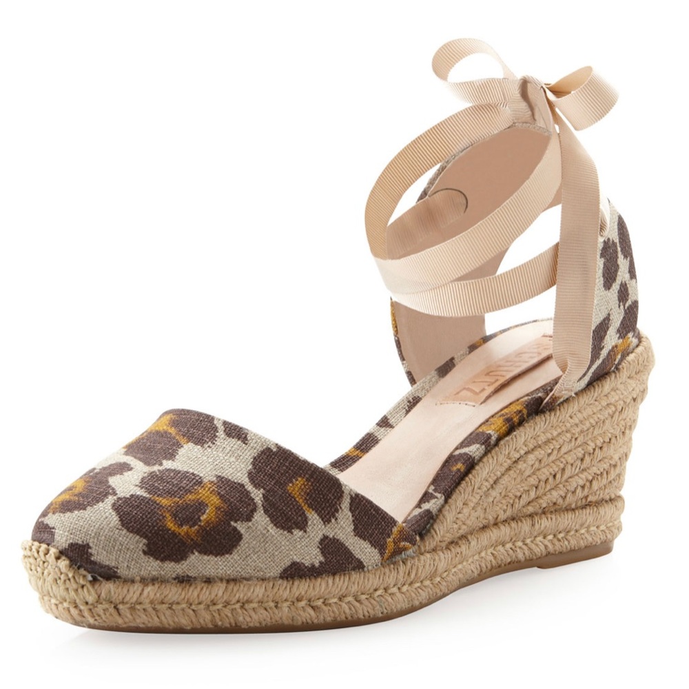 Schutz printed espadrille wedges
